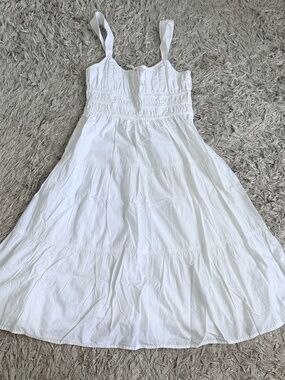 Aritzia Martine Poplin Midi Dress - White